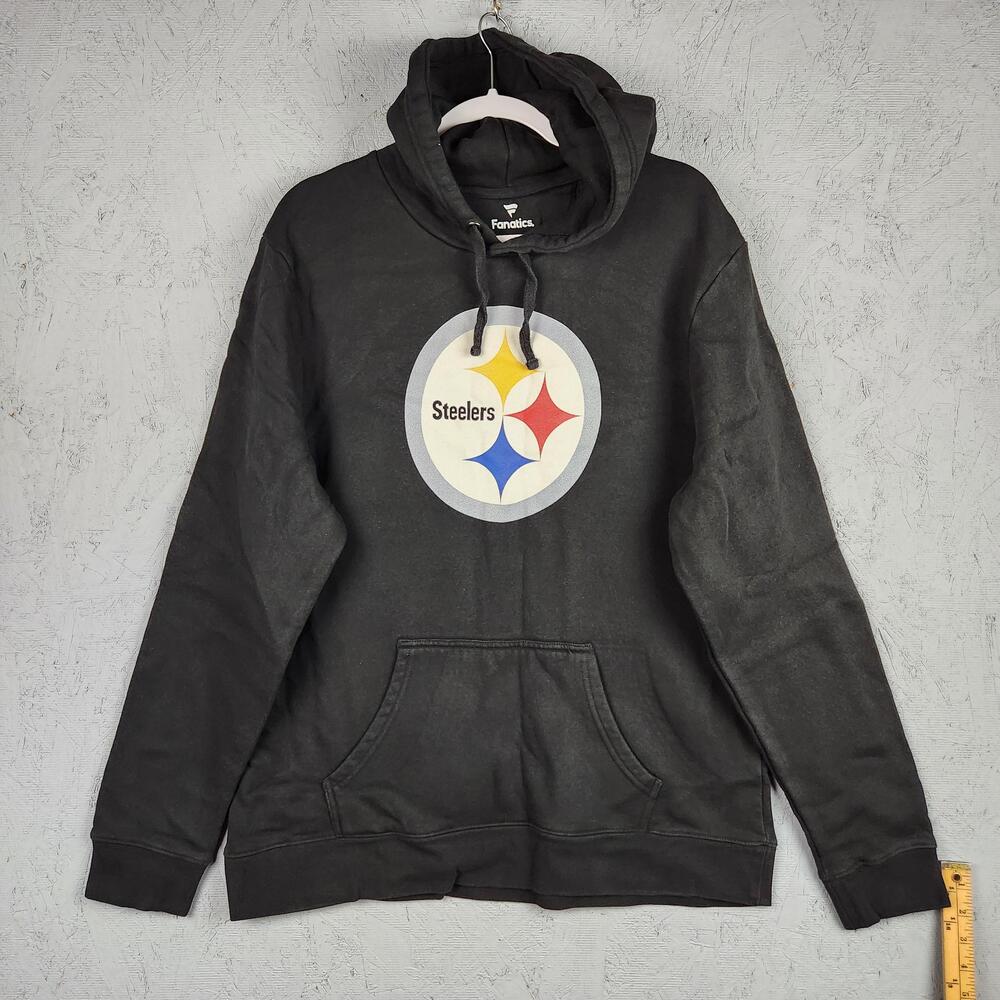 Pittsburgh Steelers Hoodie Mens XL Black NFL Football TJ Watt 90 Pullover Logo
